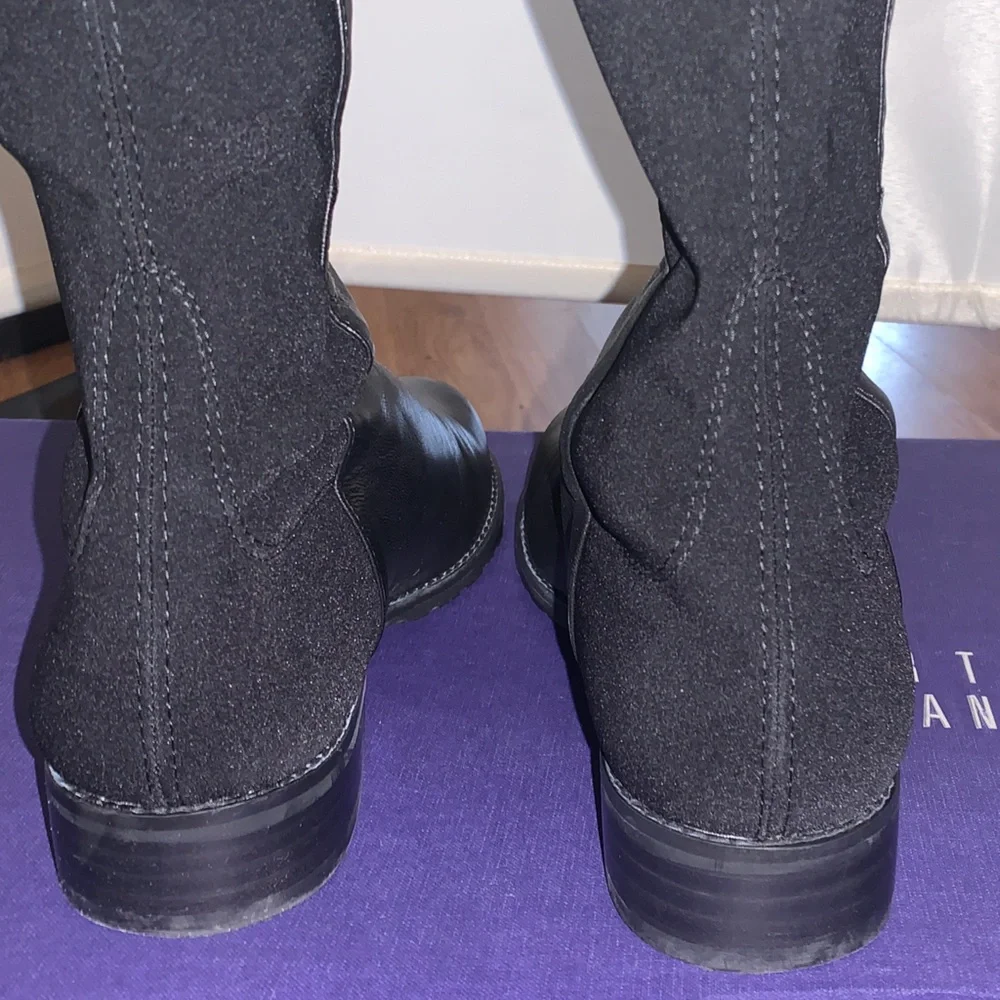 Stuart weitzman Women’s Black leather Tall 5050 Riding Boots 8 worn once - Picture 11 of 13